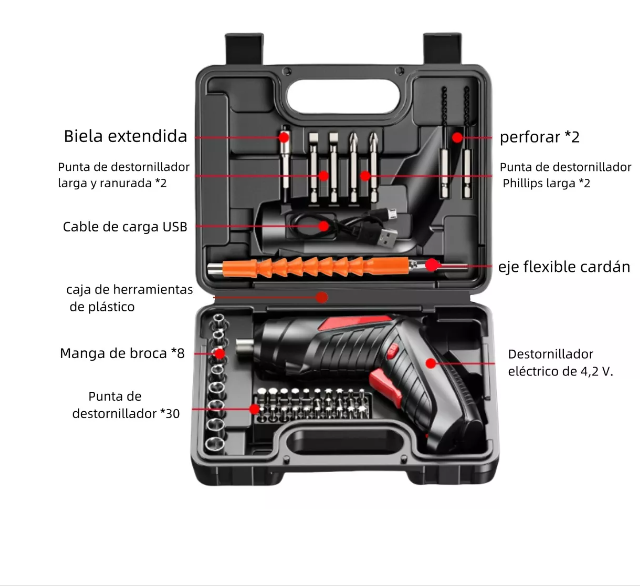 Foto 4 pulgar | Destornillador Wünd  Eléctrico De 4,2 V, Juego De Destornilladores