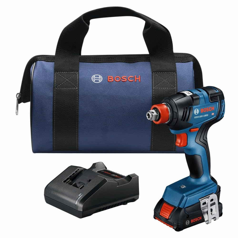 Foto 2 pulgar | Kit De Destornillador/llave De Impacto Bosch Gdx18v-1800b12 De 18 V Con Batería De 2 Ah - Venta Internacional.