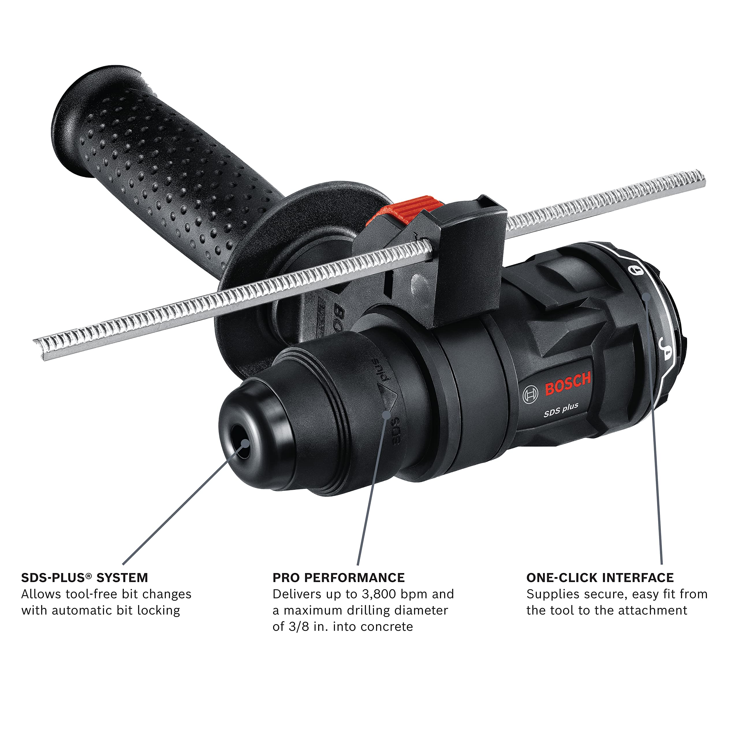 Foto 3 pulgar | Accesorio De Martillo Perforador Bosch Gfa12-h Sds-plus Para Gsr12v - Venta Internacional.