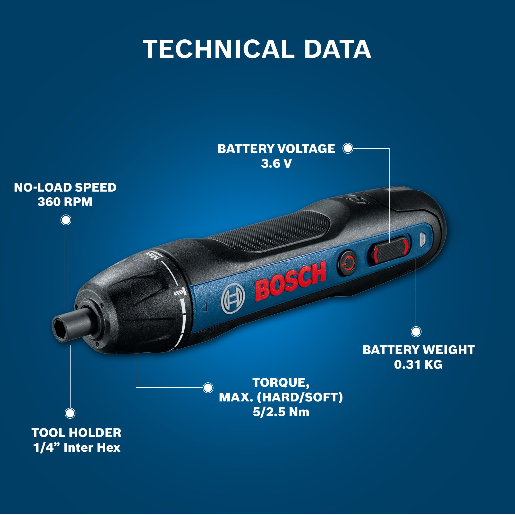 Foto 5 pulgar | Destornillador Inteligente Bosch Bosch Go (gen-2.0) 1 Pieza Azul - Venta Internacional.