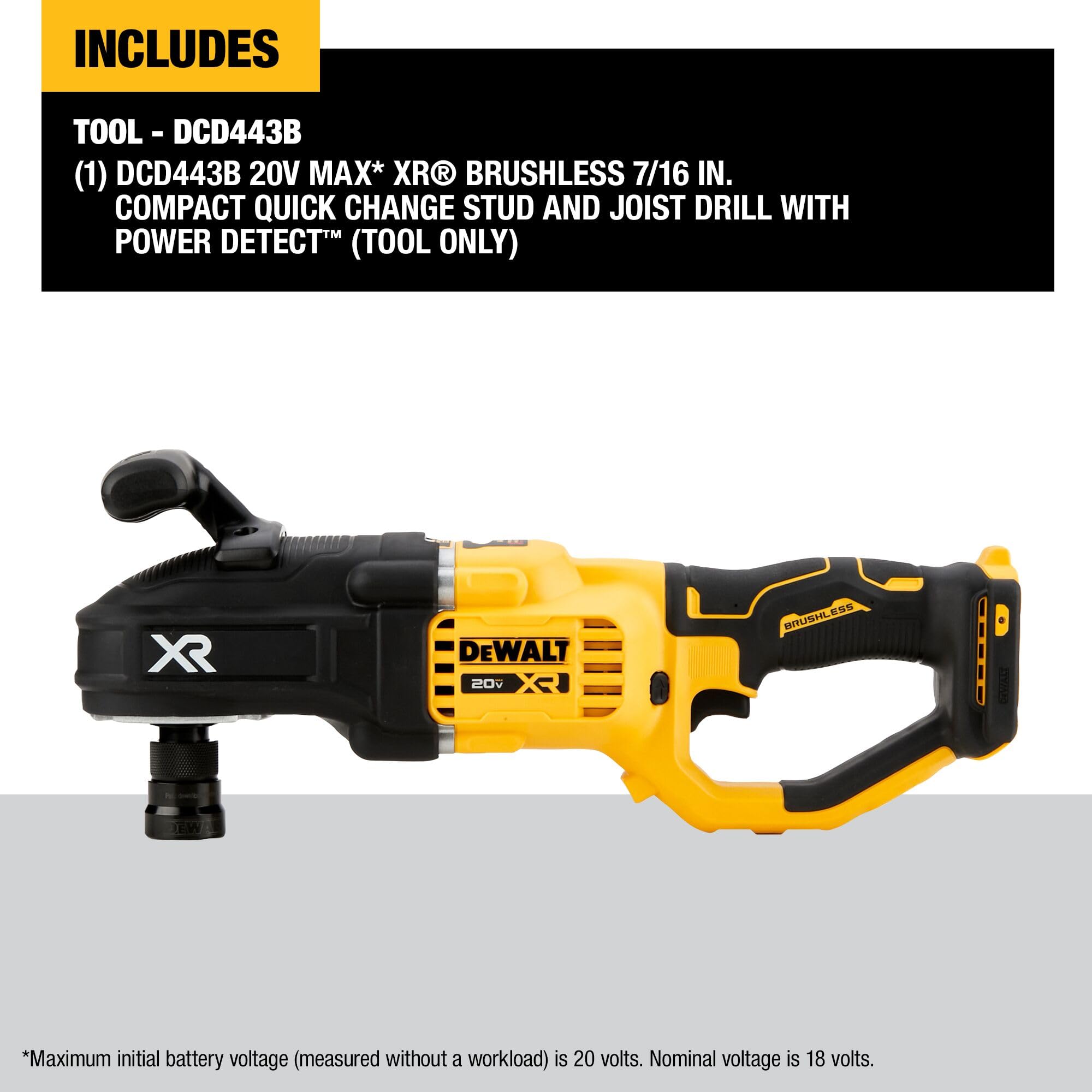 Foto 3 pulgar | Taladro Dewalt Max Xr De 20 V, Inalámbrico, Sin Escobillas, 7/16 Pulgadas, Dcd443b - Venta Internacional.