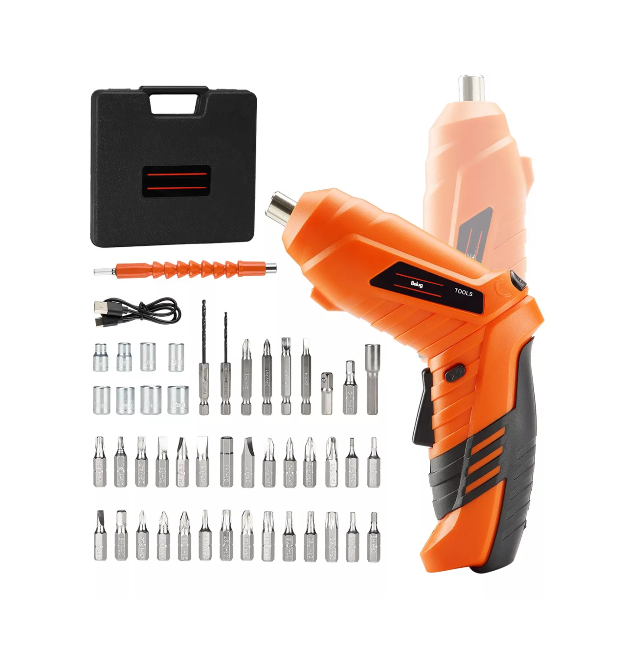 Foto 3 pulgar | Atornillador Inalámbrico Belugde 3.6v Kit De 46 Piezas Naranja