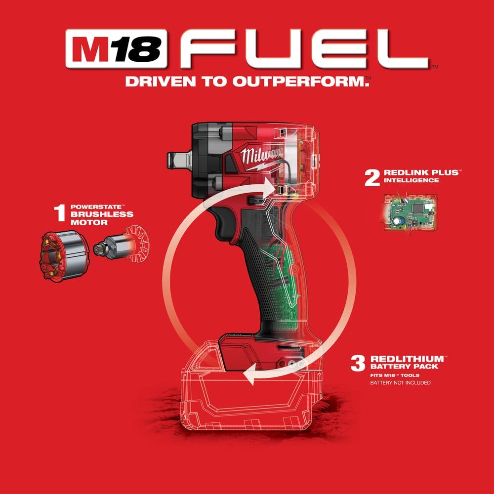Foto 6 pulgar | Llave De Impacto Inalámbrica Milwaukee M18 Fuel 2855-20 250nm - Venta Internacional.