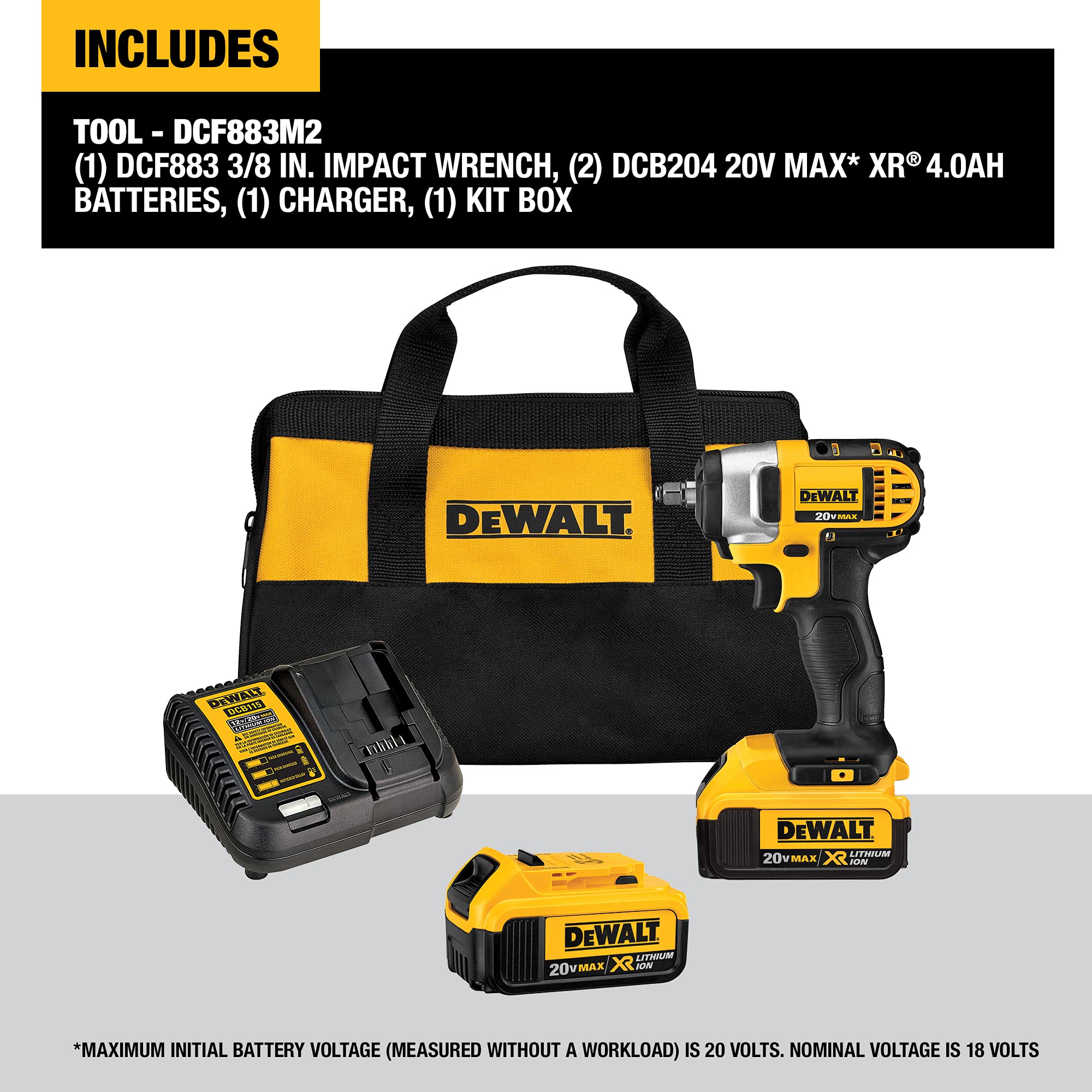Foto 4 pulgar | Llave De Impacto Inalámbrica Dewalt 20v Max* 3/8 Pulgadas Dcf883m2 - Venta Internacional.