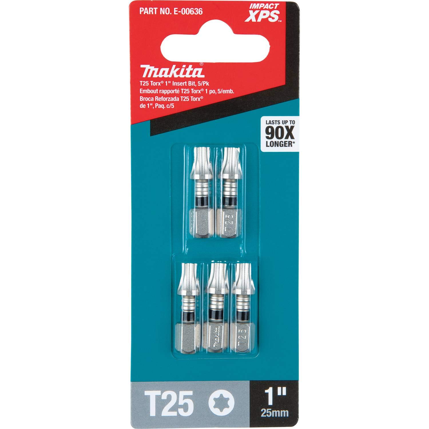 Foto 3 | Broca De Inserción Makita E-00636 Impact Xps™ T25 Torx 1, 5/pack - Venta Internacional.
