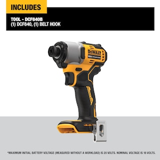 Foto 3 | Destornillador De Impacto Inalámbrico Dewalt 20v Max* 1/4 De Pulgada (dcf840b) - Venta Internacional.