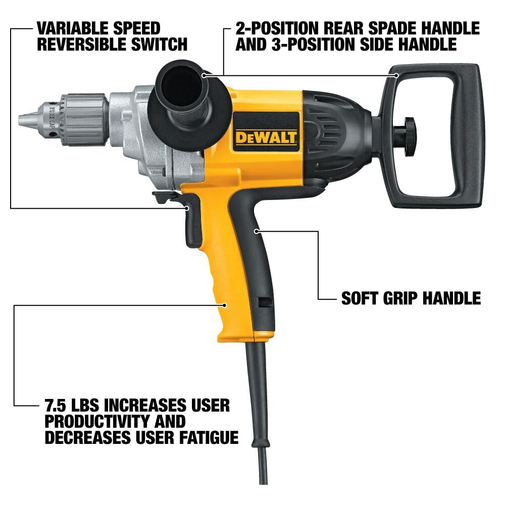 Foto 3 pulgar | Taladro Eléctrico Dewalt Con Mango De Pala De 1/2 Pulgada, 9 A, 120 V, Dw130 V - Venta Internacional.