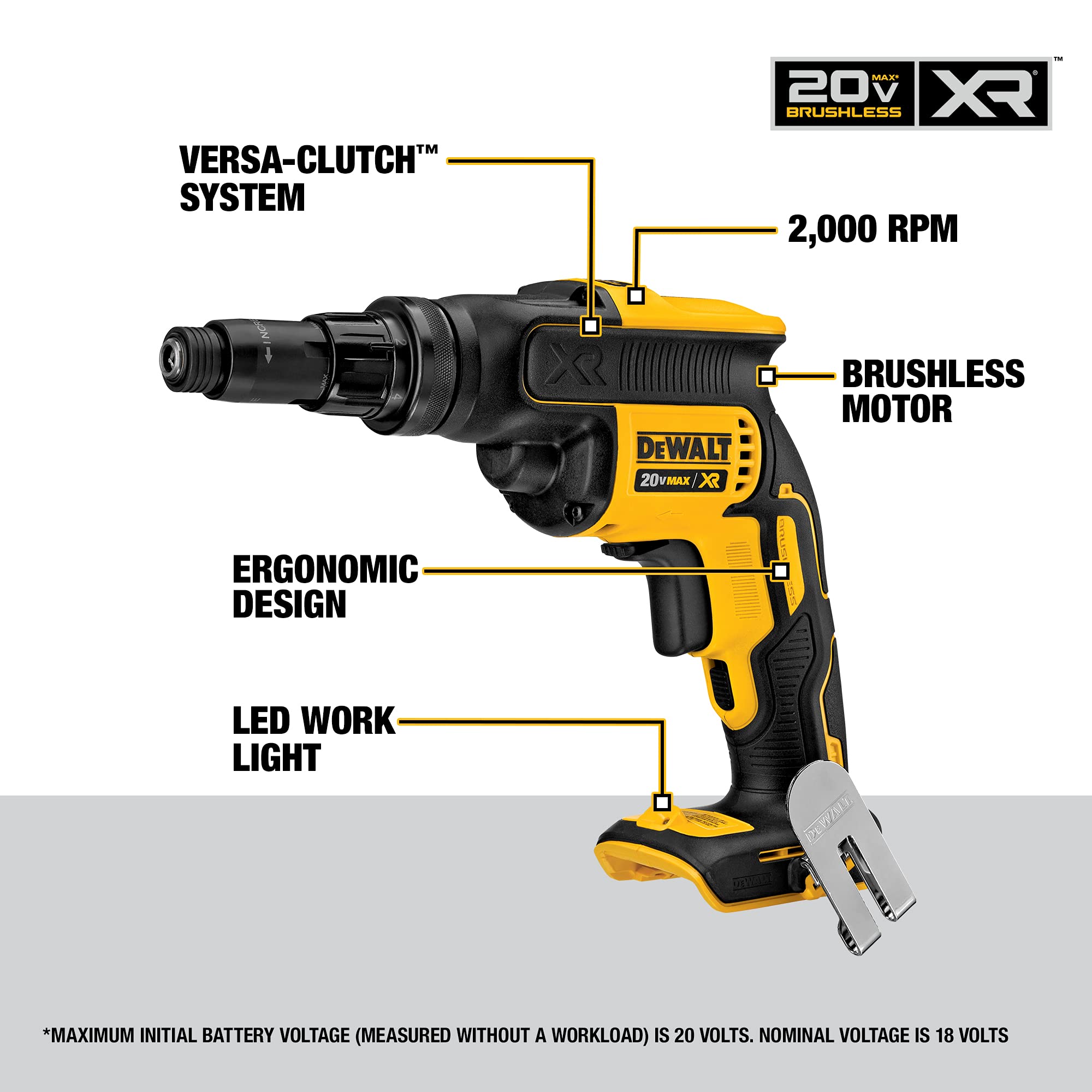 Foto 3 pulgar | Pistola De Tornillo Dewalt 20v Max Xr Versa-clutch Con Par Ajustable - Venta Internacional.