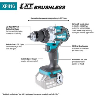 Foto 2 | Martillador-taladro Makita Xph16z Lxt Litio-ion De 18 V - Venta Internacional.