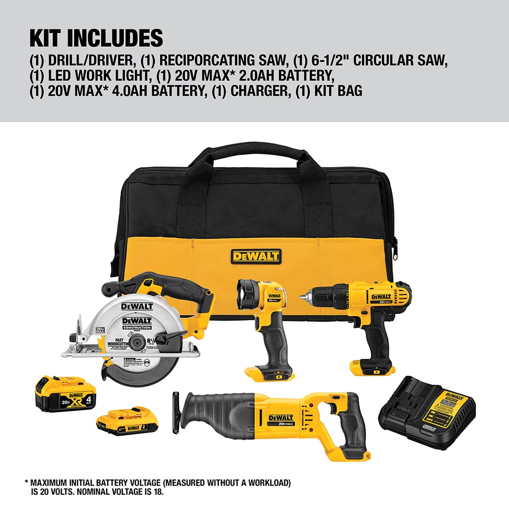 Foto 8 pulgar | Kit Combinado De Herramientas Eléctricas Dewalt 20v Max Para 4 Herramientas Con Batería/cargador - Venta Internacional.