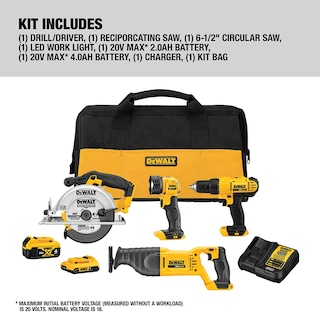 Foto 7 | Kit Combinado De Herramientas Eléctricas Dewalt 20v Max Para 4 Herramientas Con Batería/cargador - Venta Internacional.