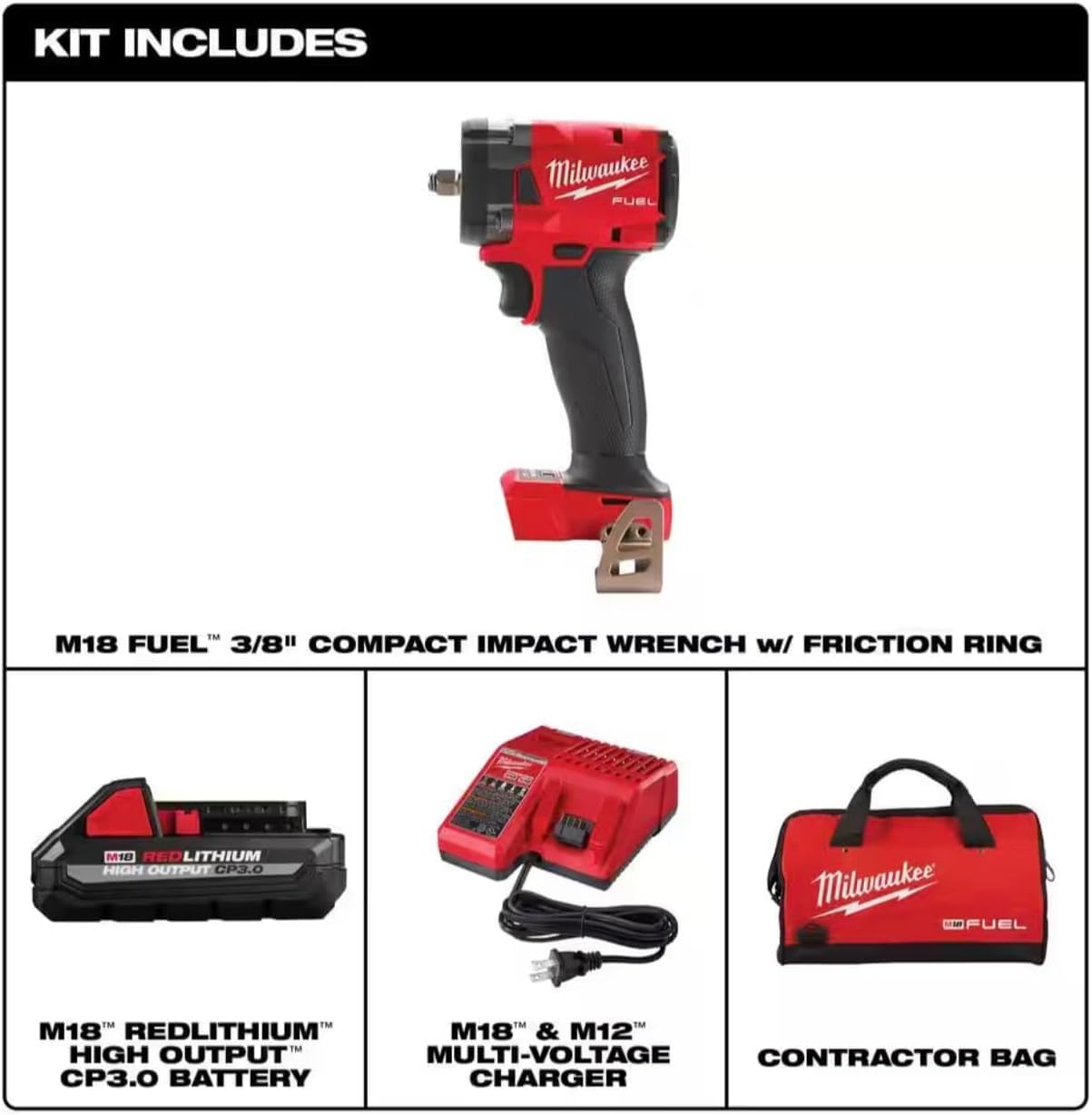 Foto 2 | Llave De Impacto Compacta Milwaukee M18 Fuel 18 V 3/8'' - Venta Internacional.