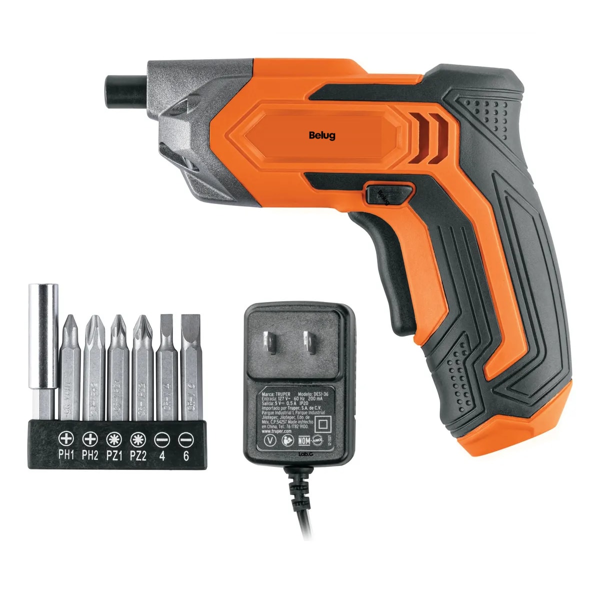 Destornillador Inalámbrico Belug 3.6 V Naranja Negro