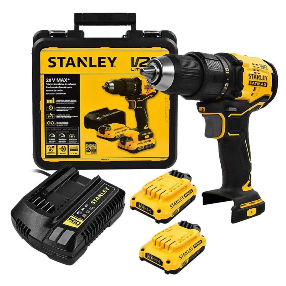 Taladro Atornillador 20v Brushless Stanley Sbd710c2k-b3 $3,455