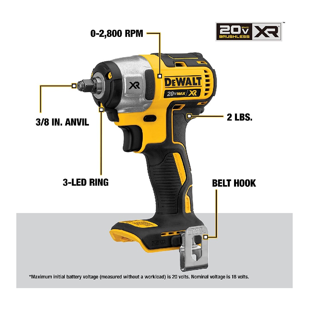 Foto 2 | Herramienta Dewalt Dcf890b Llave de Impacto Compacto 20v con Yunque de Anillo con Cordón 9.5mm