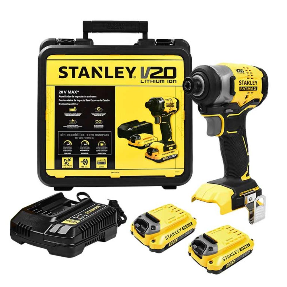 Foto 2 pulgar | Atornillador de Impacto Stanley SBI810D2K-B3 color Amarillo V20 Brushless