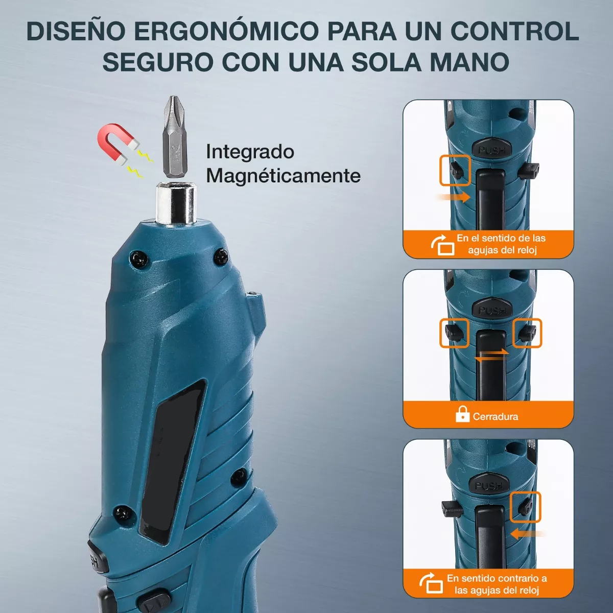 Foto 5 pulgar | Desarmador Inalámbrico Eo Safe Imports Esi7058 color Azul