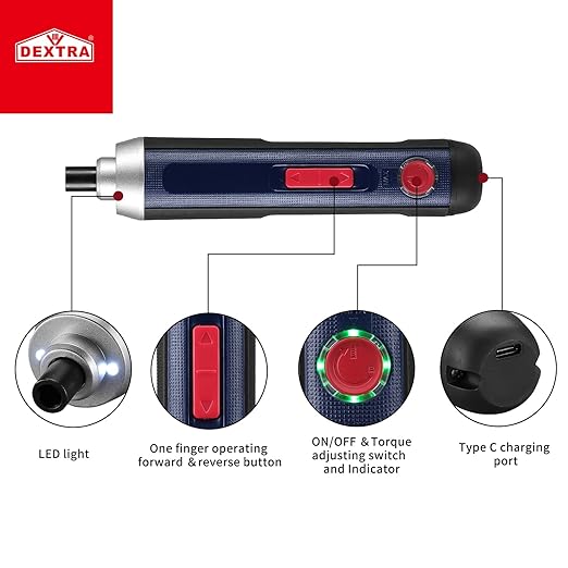 Foto 3 pulgar | Destornillador Eléctrico Inalámbrico De 4 V Con 4 Torques, Kit De Destornillador Portátil Pequeño, Iones De