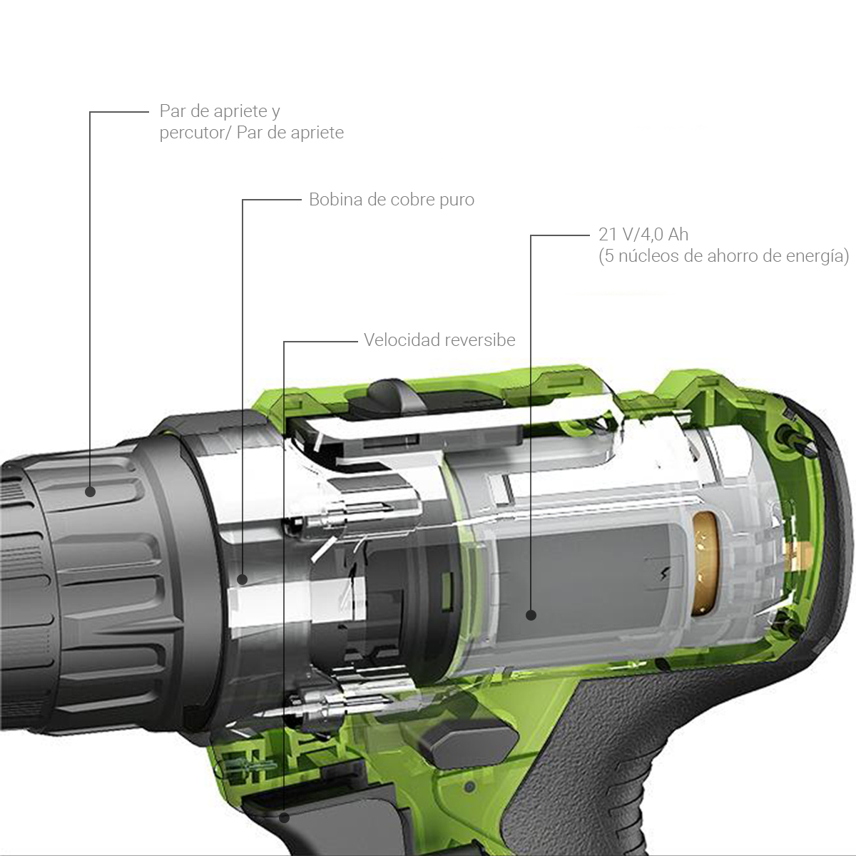 Foto 3 | Taladro Inalámbrico Airona Aa2015-30 De 20v