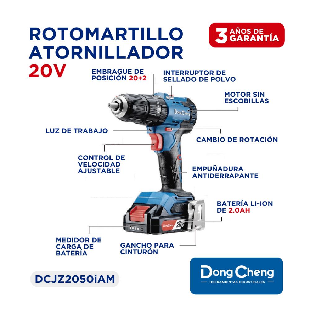 Foto 9 pulgar | Rotomartillo Atornillador Industrial 20v Dongcheng 2 Bateri