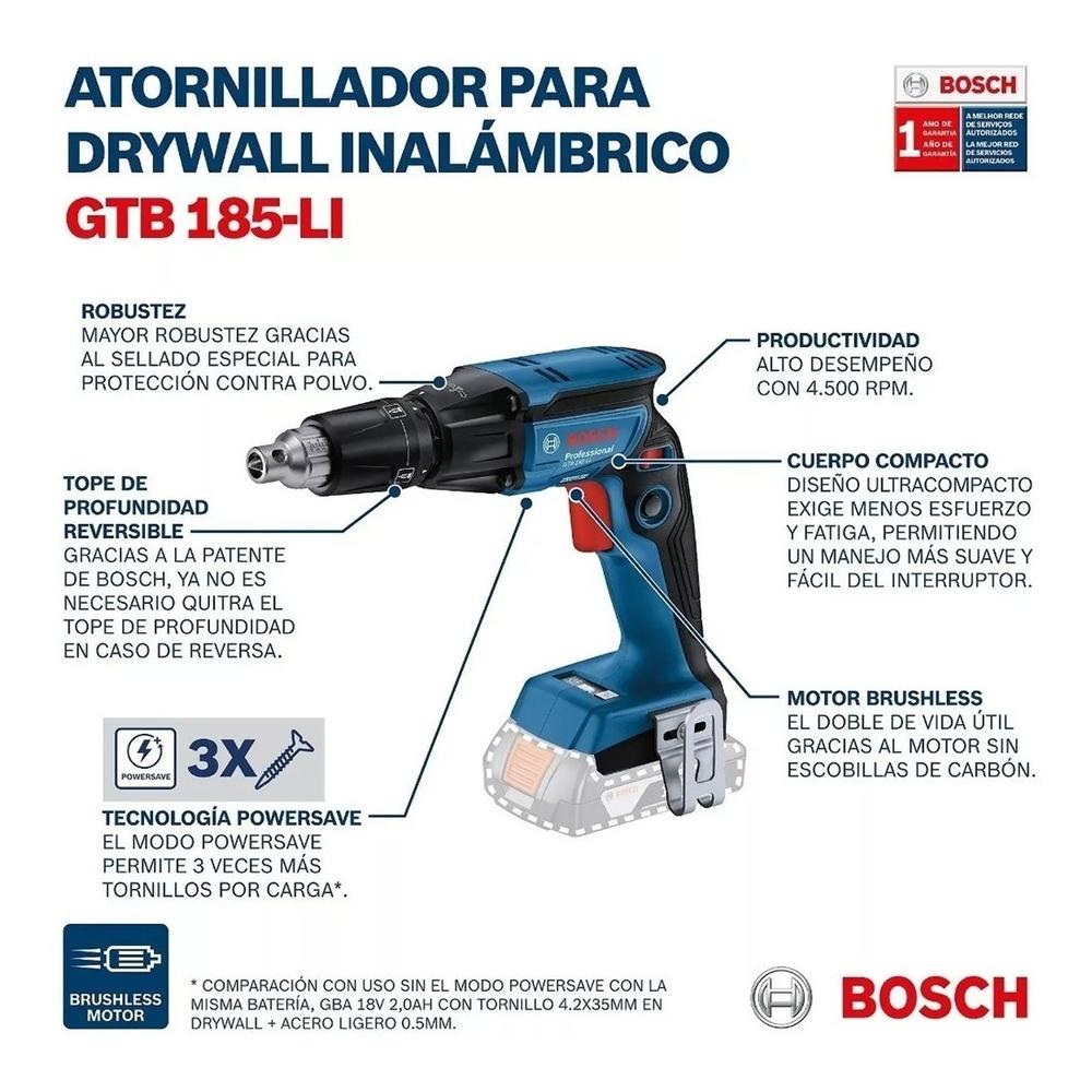 Foto 7 pulgar | Atornillador Para Tablaroca 18v Brushless Sin Bateria