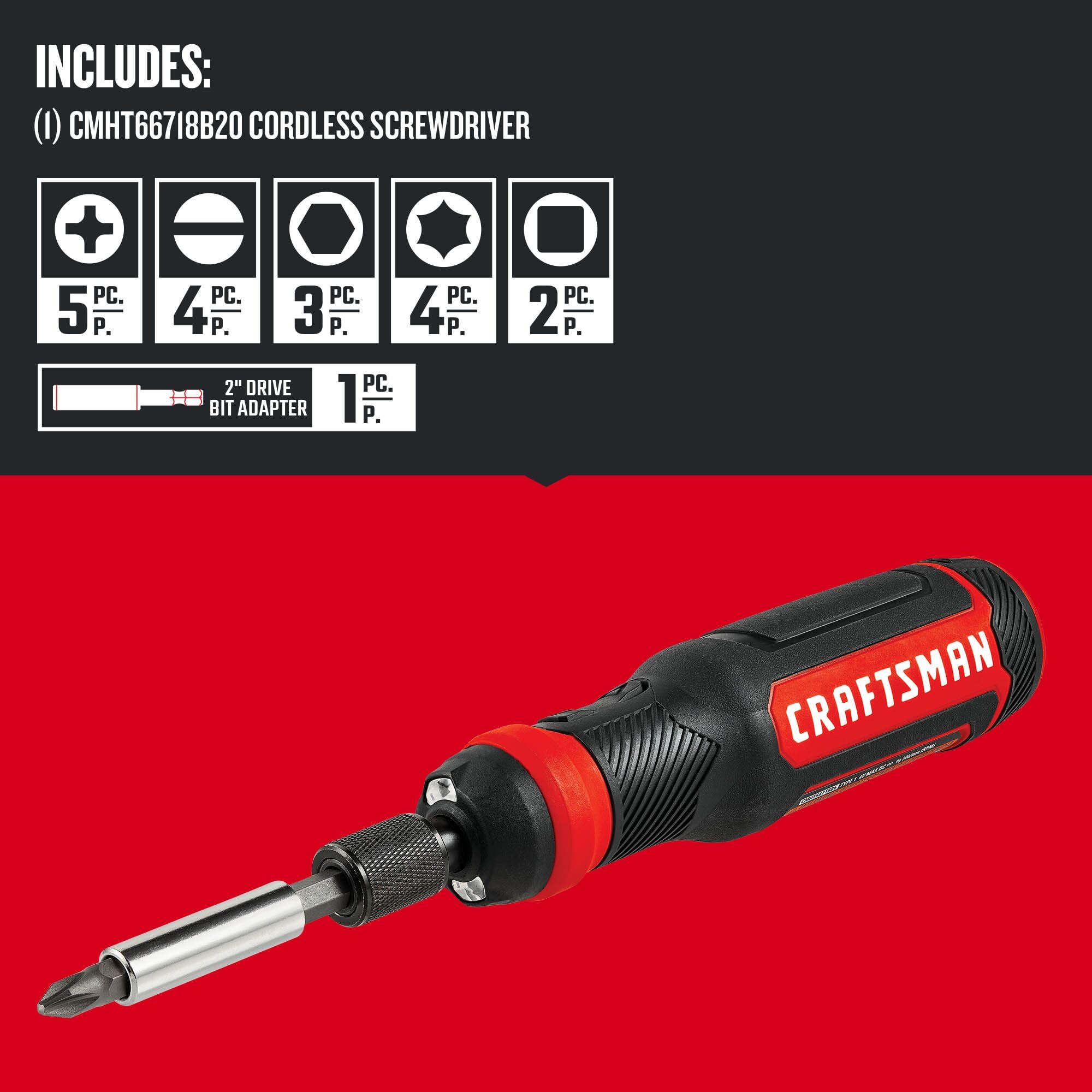 Foto 4 pulgar | Juego De Destornilladores Eléctricos Craftsman 4v 300 Rpm Con Cargador - Venta Internacional.