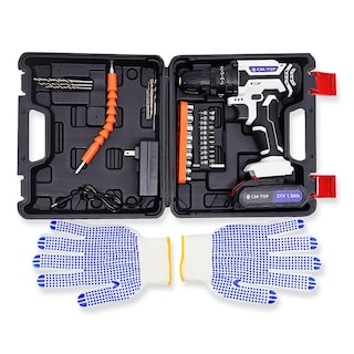 Foto 1 | Juego De Taladro Eléctrico Inalámbrico Portátil De 21 V, Destornillador De Impacto Con Batería Recargable De 1500 Mah