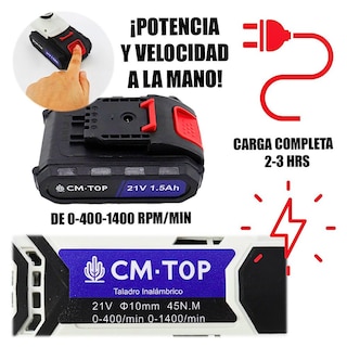 Foto 3 | Juego De Taladro Eléctrico Inalámbrico Portátil De 21 V, Destornillador De Impacto Con Batería Recargable De 1500 Mah