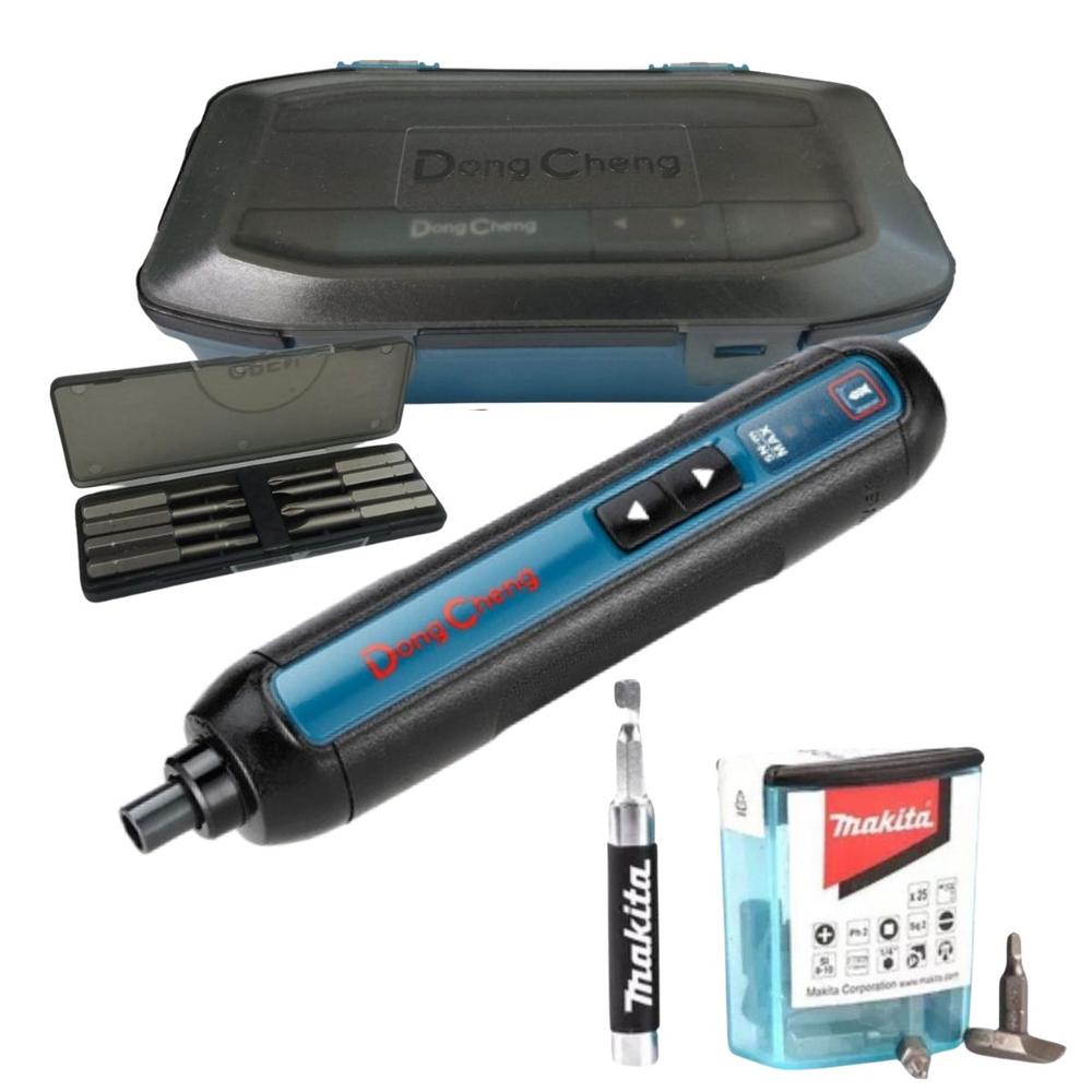 Foto 1 | Atornillador Inalámbrico 4v DongCheng + Puntas Makita 25 Piezas + Accesorios
