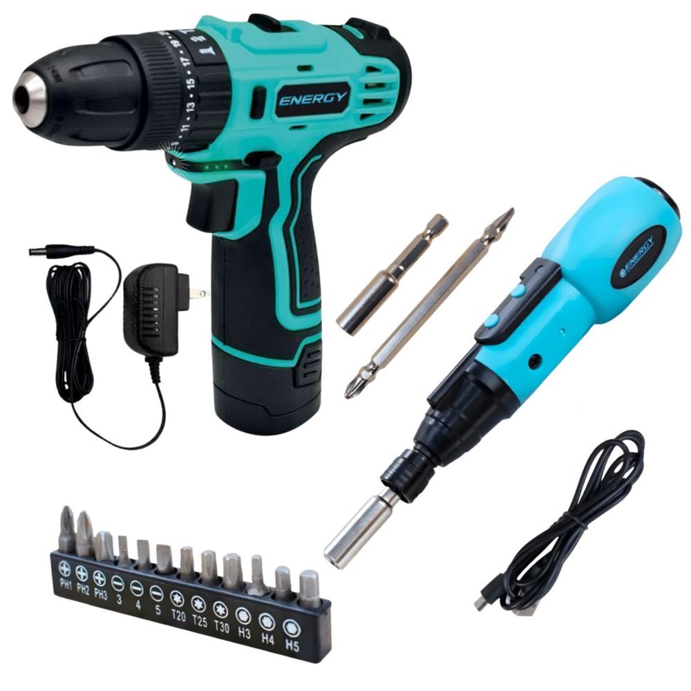 Rotomartillo Inalámbrico Energy 12v + Atornillador 3/8' 4v