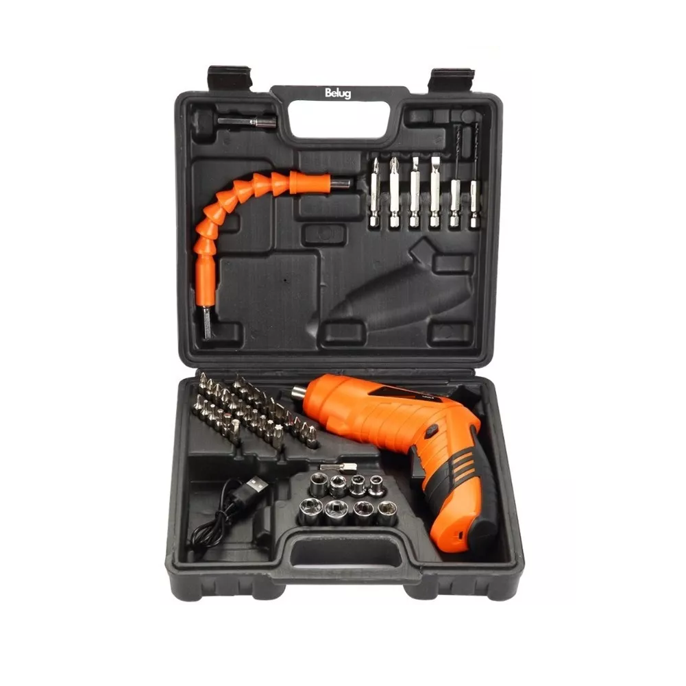 Foto 2 pulgar | Kit Atornillador Inalámbrico De 3.6v, Belug De 46 Piezas Naranja Con Negro