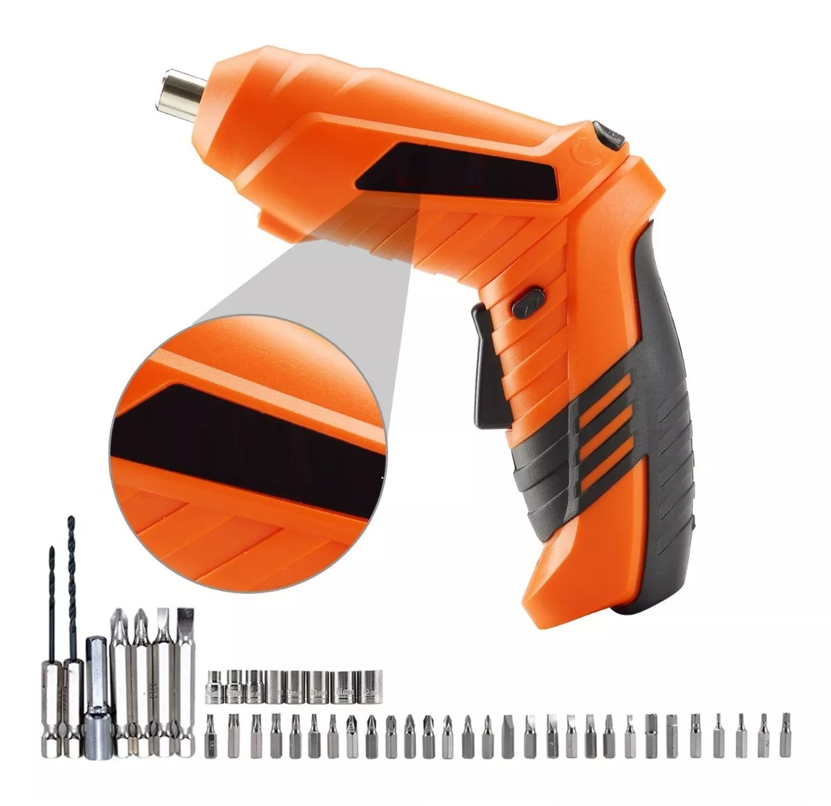 Foto 4 pulgar | Kit Atornillador Inalámbrico De 3.6v, Belug De 46 Piezas Naranja Con Negro