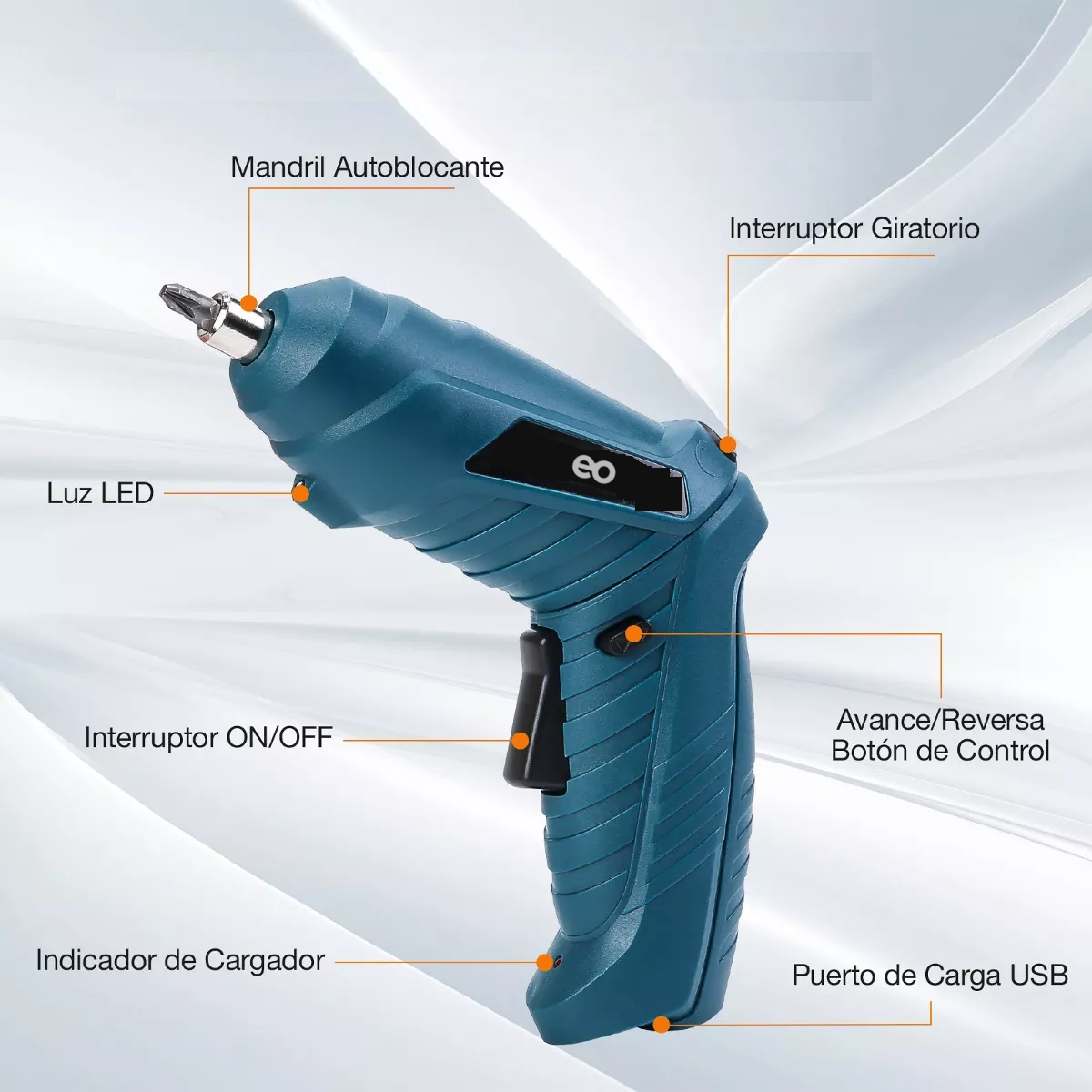 Foto 4 pulgar | Kit De Desarmador Inalámbrico De 3.6v, 46 Piezas Eo Safe Imports Esi-7058-1 Azul