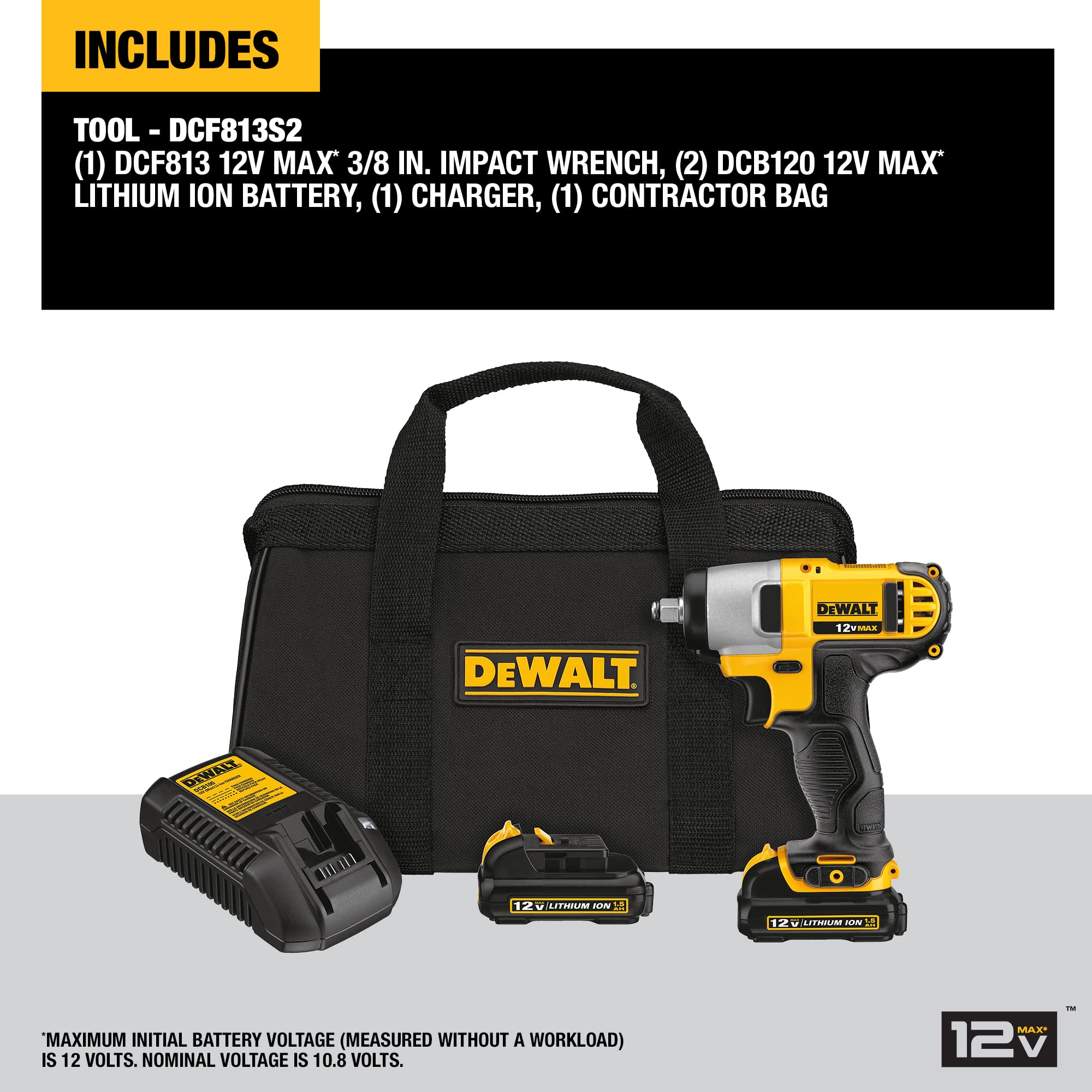 Foto 3 pulgar | Llave De Impacto Dewalt 12 V Max Inalámbrica De 3/8 Pulgadas Con Anillo De Acero - Venta Internacional.