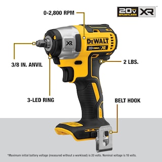 Foto 2 | Llave De Impacto Inalámbrica Dewalt 20v Max* Xr 3/8 Pulgadas Dcf890b - Venta Internacional.