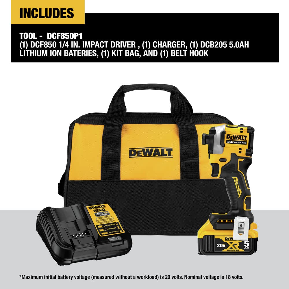 Foto 3 pulgar | Destornillador De Impacto Dewalt Atomic 20v Max 1/4'' Con Batería Dcf850p1 - Venta Internacional.