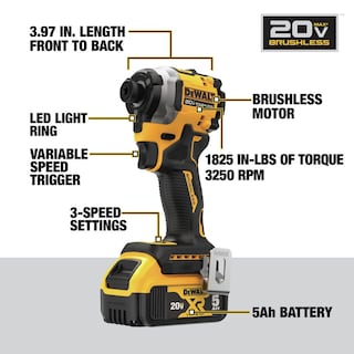 Foto 7 | Destornillador De Impacto Dewalt Atomic 20v Max 1/4'' Con Batería Dcf850p1 - Venta Internacional.