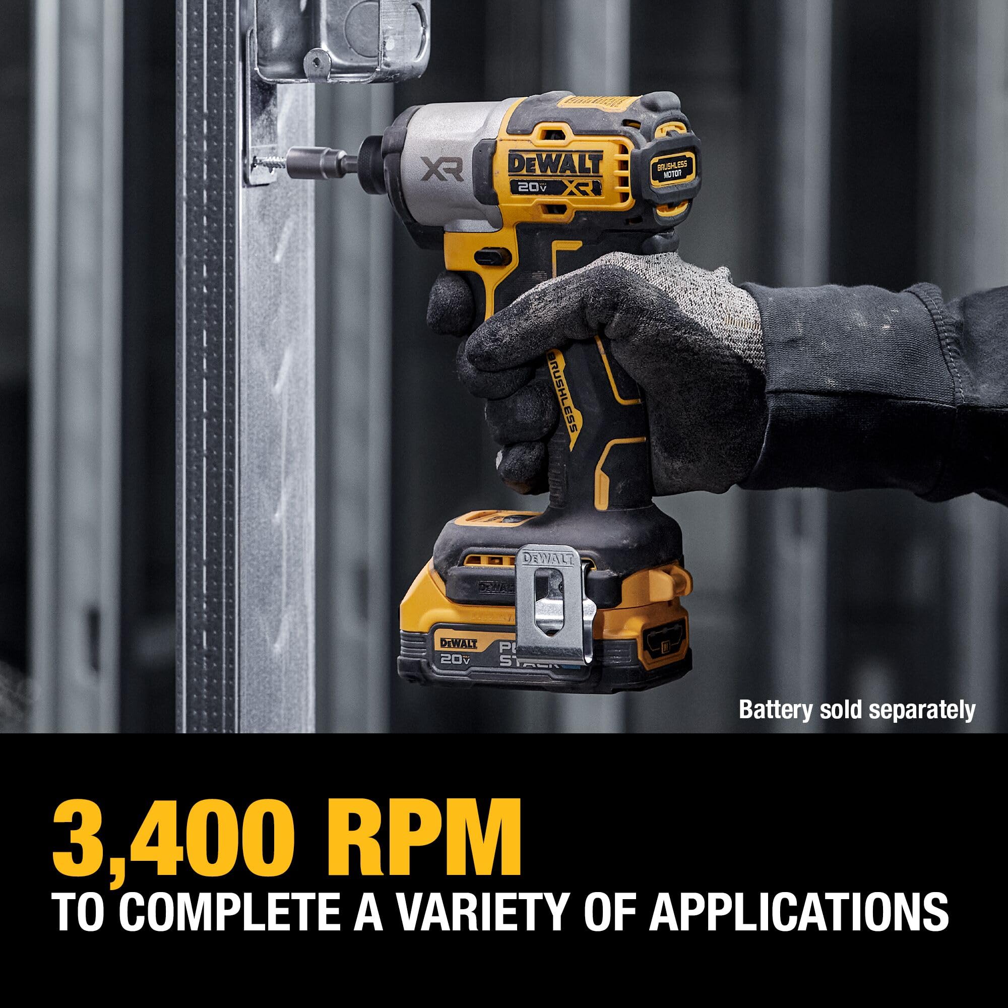 Foto 6 pulgar | Destornillador De Impacto Dewalt 20v Max Xr Sin Escobillas 1/4 De 3 Velocidades Dcf845b - Venta Internacional.