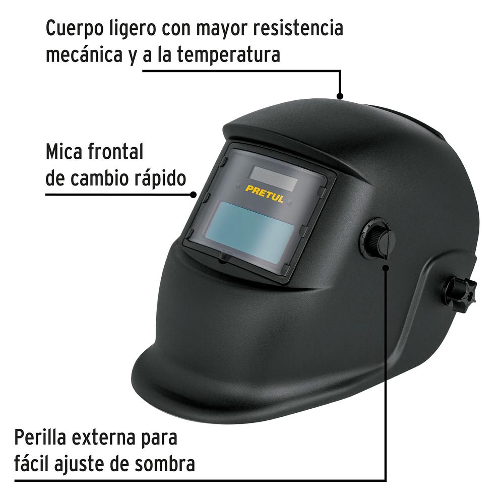 Foto 3 pulgar | Careta Electrónica Pretul Truper CAREL-11P color Negro para Soldar Sombra 11
