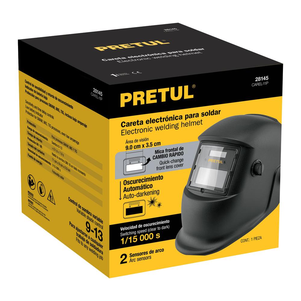 Foto 4 pulgar | Careta Electrónica Pretul Truper CAREL-11P color Negro para Soldar Sombra 11