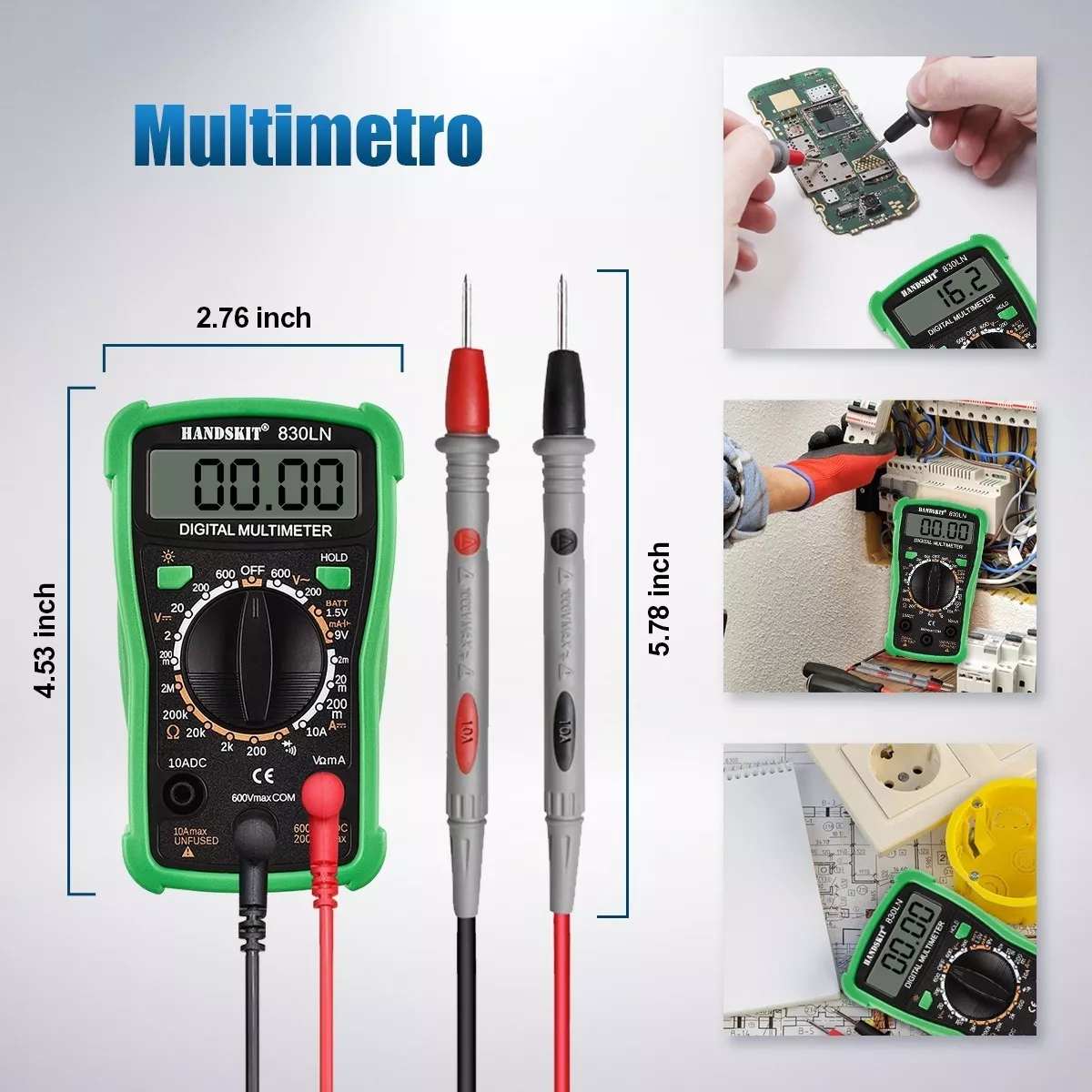 Foto 3 pulgar | Kit de Soldador Electrónica Eo Safe Imports ESI-4237 Multicolor con Multímetro Digital