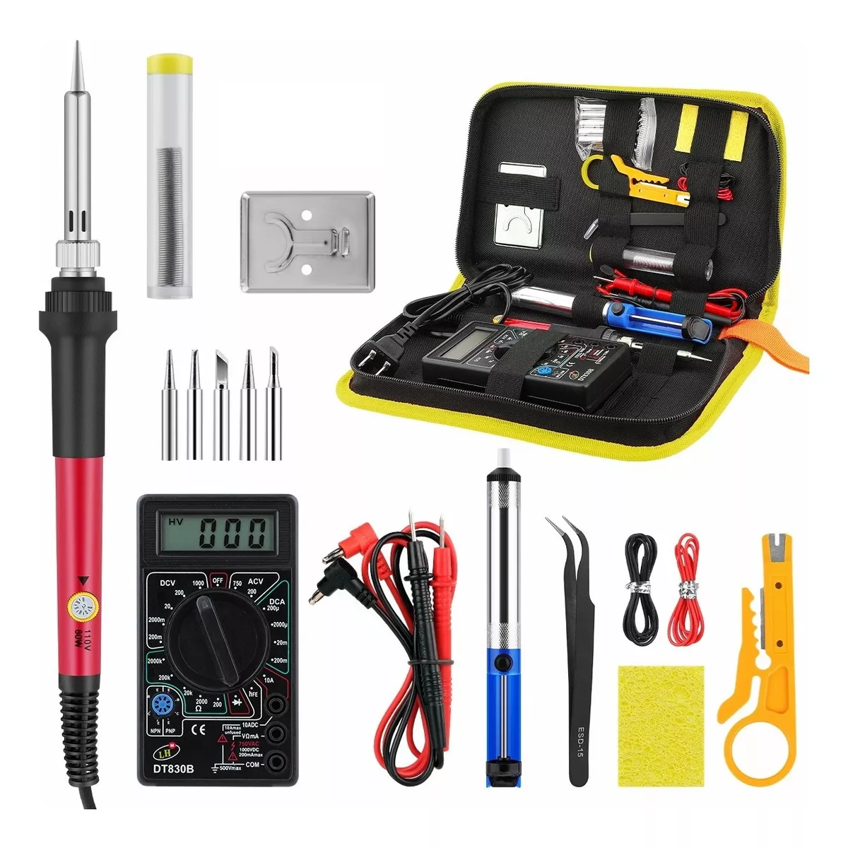 Kit De Soldador Electrónica Con Multímetro Digital Eo Safe Imports Esi-4938 Multicolor