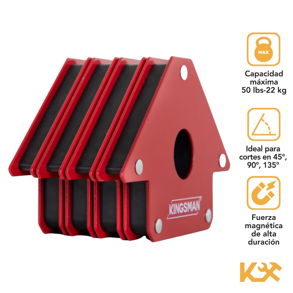 Foto 3 pulgar | Kit de 4 Escuadras Magnéticas Kingsman 4" 50 Lb 22 Kg Juego para Soldar