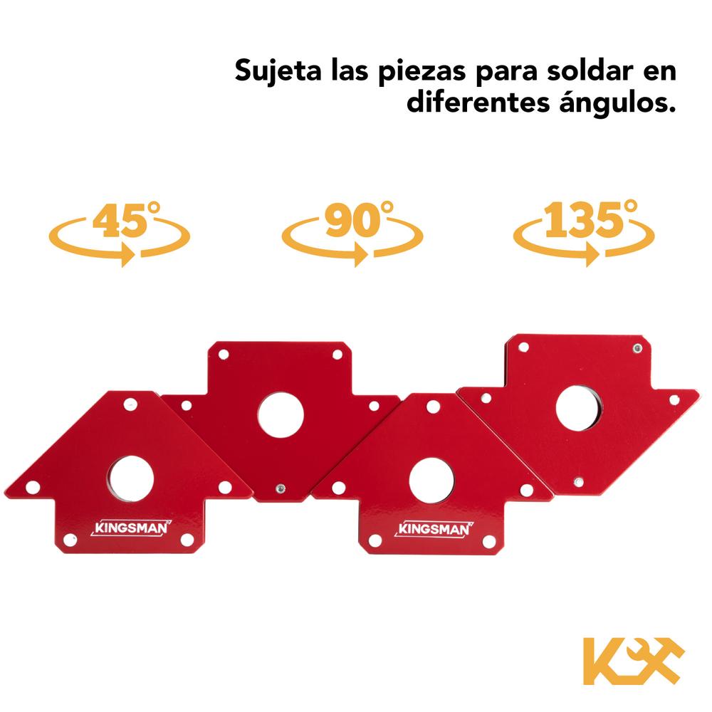 Foto 4 pulgar | Kit de 4 Escuadras Magnéticas Kingsman 4" 50 Lb 22 Kg Juego para Soldar