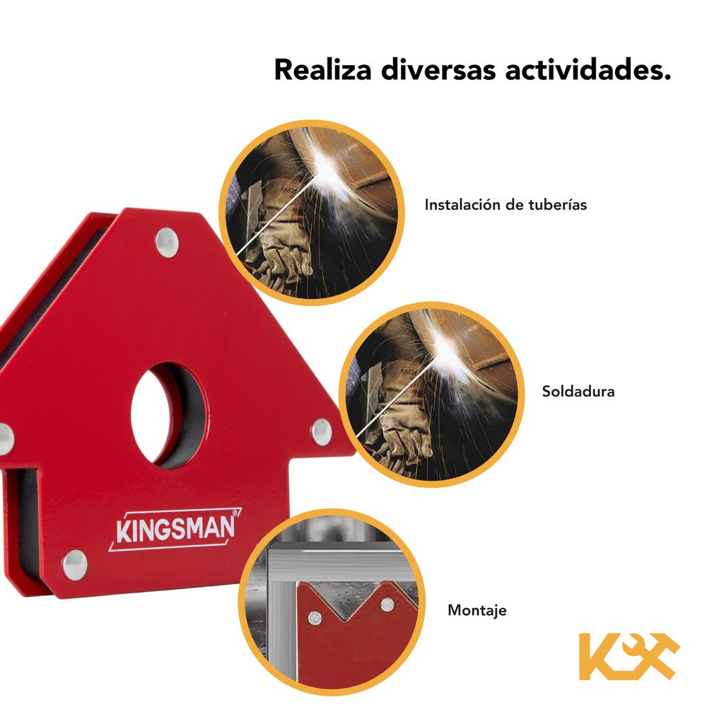 Foto 4 | Kit de 4 Escuadras Magnéticas Kingsman 4" 50 Lb 22 Kg Juego para Soldar