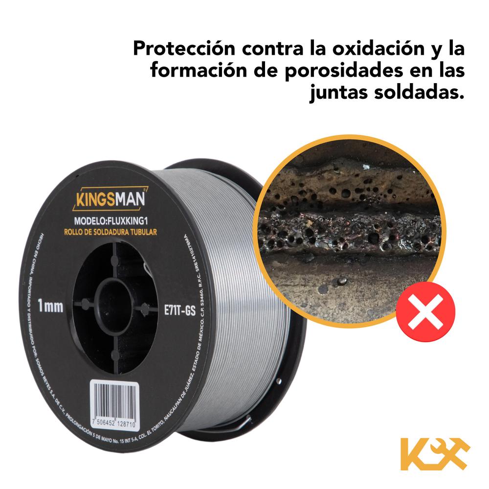 Foto 7 pulgar | Rollo de Soldadura Microalambre Kingsman 1 kg 1 mm Sin Gas