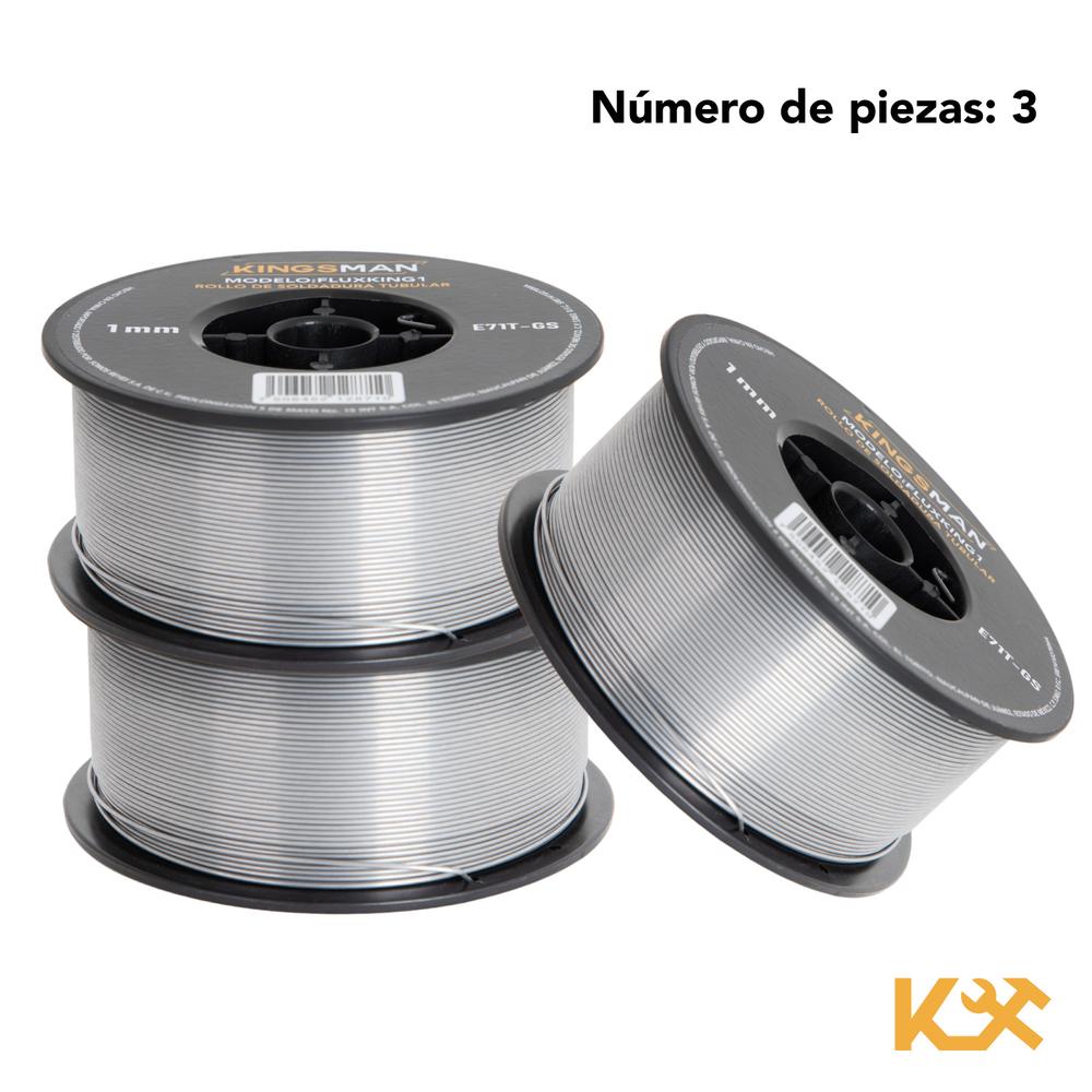 Foto 6 pulgar | Rollo de Soldadura Microalambre Kingsman 1 kg 1 mm Sin Gas 3 Piezas