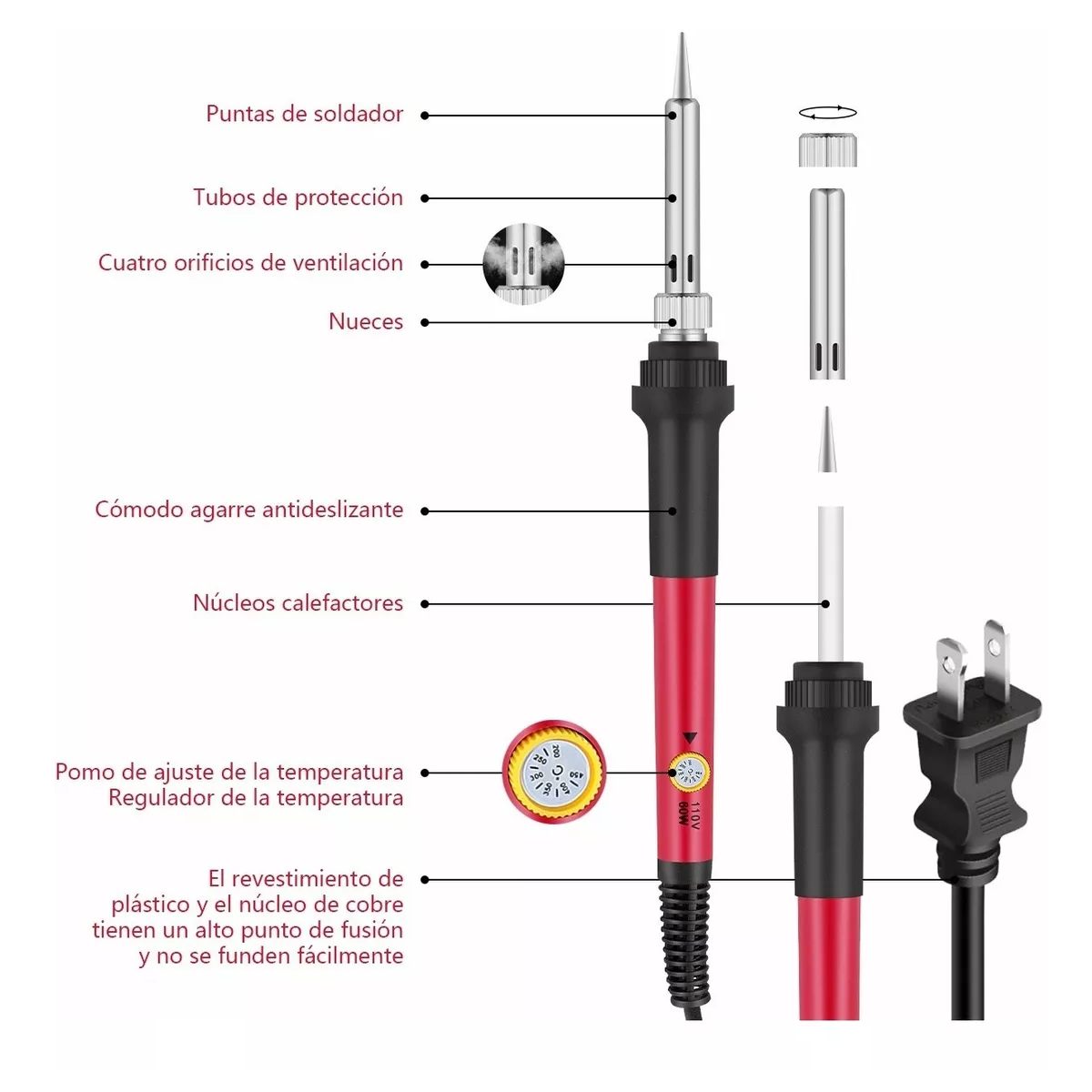 Foto 5 pulgar | Kit De Soldador Electrónica Con Multímetro Digital 110v 60w 15pzs Eo Safe Imports Esi-6959 Multicolor