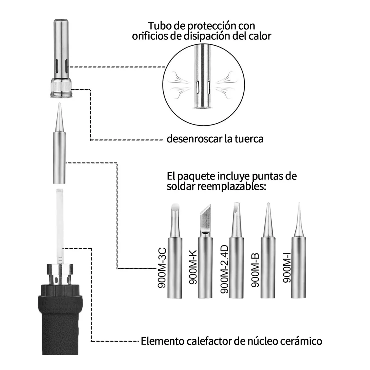 Foto 4 pulgar | Kit De Soldador Eléctrico C/herramienta Puntas Multímetro Eo Safe Imports Esi-11332 Multicolor