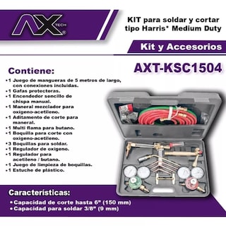 Foto 2 | Kit Herramienta de Oxicorte Axtech Ksc1504 Gris con Maletín de Plástico